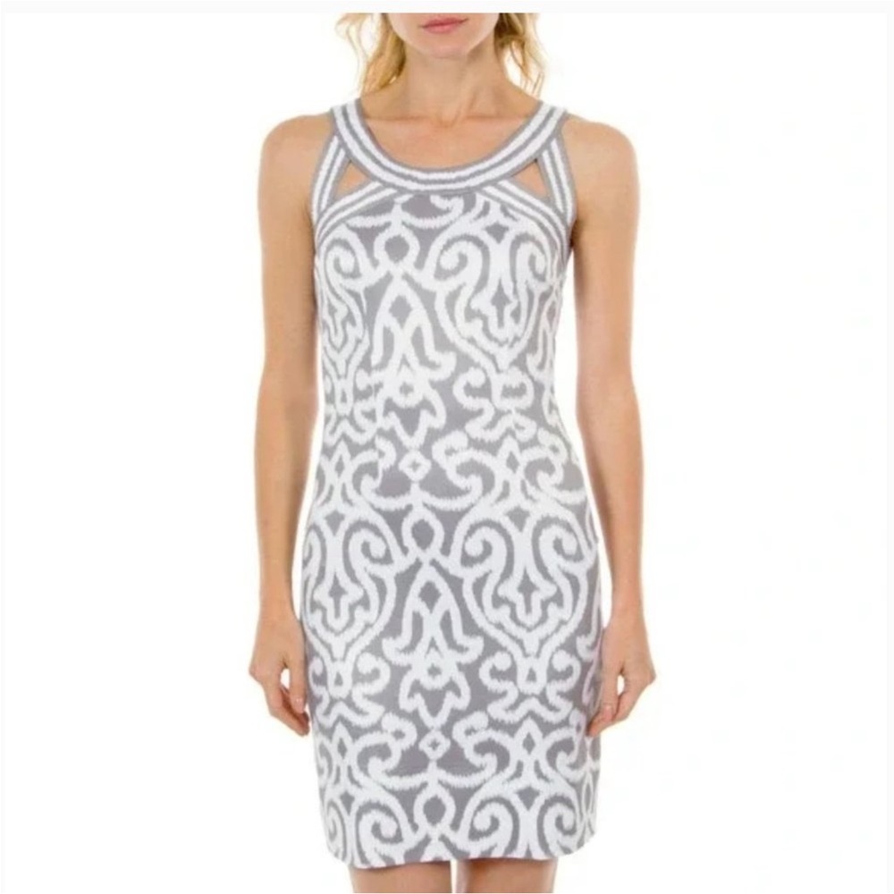 Gretchen Scott Isosceles Cutout Dress Sleeveless Stretch